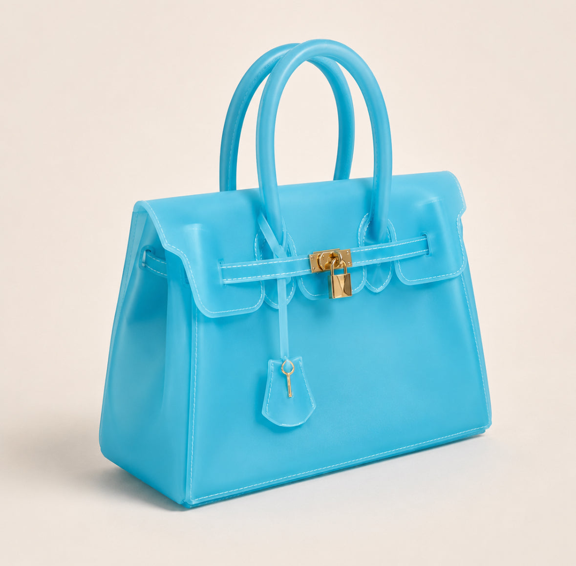 PAALMEA Jelly Bag bleu turquoise - sac transparent premium, photo fidèle au produit réel